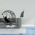 thumbnail image 2 of Arte de pared,Estatua decorativa de pared de gato negro de metal,Escultura de pared de metal minimalista con adorno de pared,Figura de escritorio,Estante de estatua de pavo real para, 2 of 8