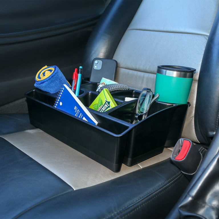Auto Drive Universal Car Seat Organizer with Drink Holders - Black - 1 Each