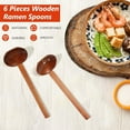 thumbnail image 2 of HAHDAXIA 6 Pieces Handcrafted Wooden Ramen Spoon and Colander with Long Handle Home Tableware Kitchen Utensils, 8.5in, 2 of 7