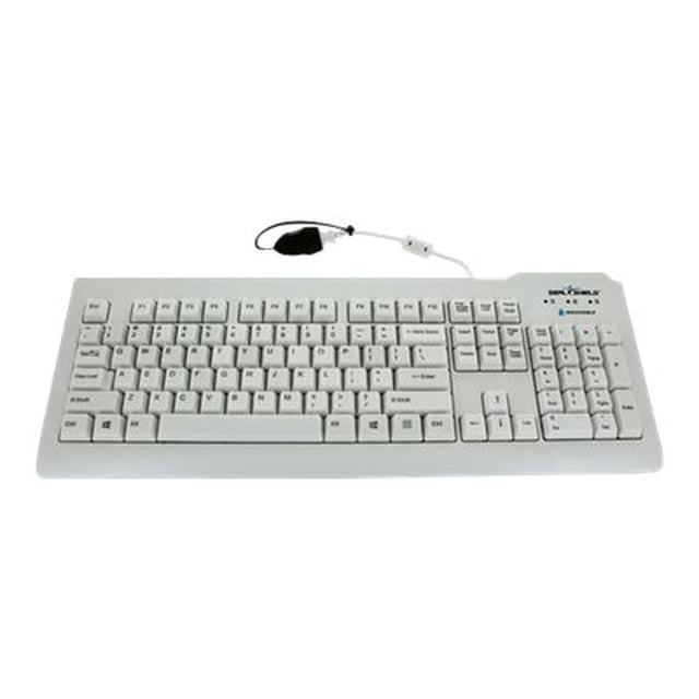 SILVER SEAL WHITE MEDICAL GRADE KEYBOARD w/ Quick Connect - Dishwasher Safe & An