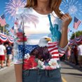 thumbnail image 4 of GEWSEY 4Th of July Shirts Women 3/4 Sleeve Crewneck Cute Shirts Casual Print T Shirt (Navy, XL), 4 of 8