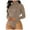 Khaki, variant on Fesfesfes Jumpsuit for Women Solid Color Turtleneck Long-Sleeved Skinny Slim Jumpsuit