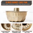 thumbnail image 3 of Fluted Tube Cake Pan Nonstick Quick Release 8 Inch Round Savarin Cake Mold Carbon Steel Pound Cake Pan, 3 of 7