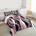 thumbnail image 3 of Manfei Girly Pink Minimalst Bedding Comforter Set, Stripes Ombre Twin Comforter Sets, Abstract Geometric Reversible Bedding Set, Breathable Home Decor, 2pcs, 3 of 8