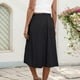 thumbnail image 5 of Falda de mujer de largo medio y cintura alta - Cintura elástica, color liso, poliéster y spandex, estilo elegante, tallas S-XXL, 5 of 7