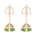 thumbnail image 4 of Clara Pucci 2Ct Natural Peridot Round Cut VVS1 Screw Back Stud 18k Solid hypoallergenic Gold Designer Earrings For August, 4 of 7