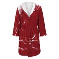 thumbnail image 4 of Women's Fleece Plush Robe Long Warm Plush Bathrobe Loungewear Jacket Printed Comfort Robe, 4 of 5