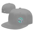 thumbnail image 4 of DouZhe Flat Brim Cap Snapback Hat, Blue Game Joystick Prints Adjustable Gray Adult Baseball Cap, 4 of 6