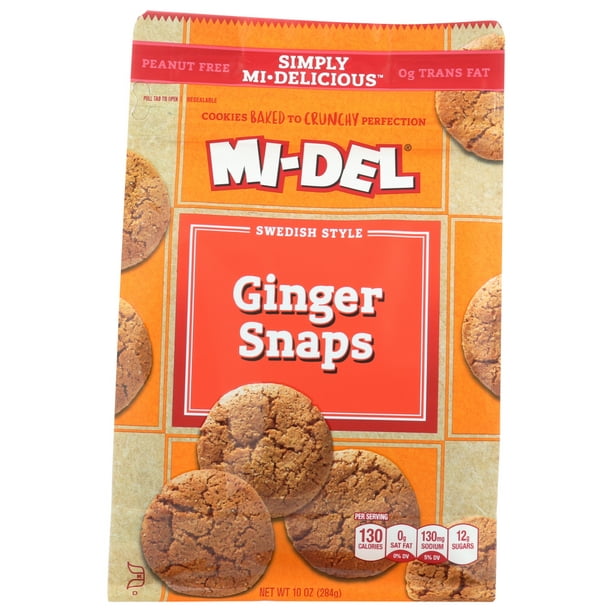 MiDel Cookies, Swedish Style Ginger Snaps, 10 Oz.