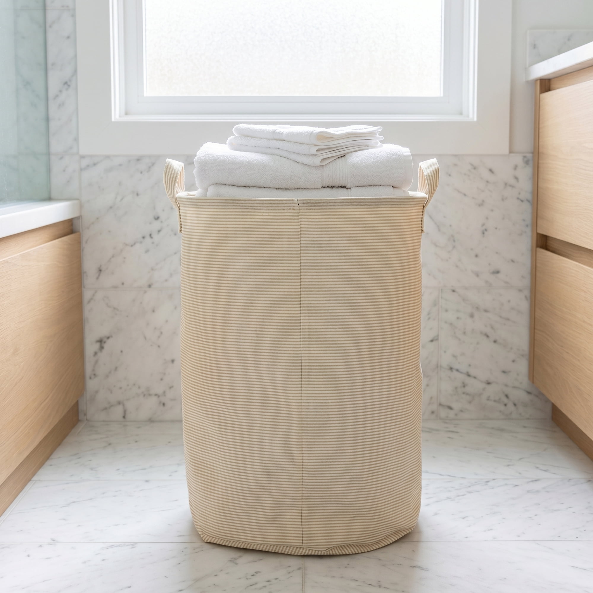 Unique Bargains Collapsible Non-Woven Fabric Hamper with Handles Yellow 11.8" x 15.7"
