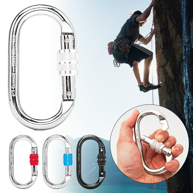 Neinkie for CAMNA Climbing Carabiner O-type Auto Locking Anti-rust Hot Forged Portable Protection Alloy Heavy Duty Climbing Rappelling Buckle Rope Hook Climbing Gear