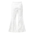 thumbnail image 5 of Bysome Girls Pants Solid Color Elastic Waist With Pockets Wide Leg Trousers Fashion Girls Pants Size 5-6 Years White, 5 of 7