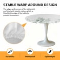 thumbnail image 6 of Watercolor Leaves Elastic Fitted Round Table Cover Green Waterproof Outdoor Tablecloth for Holiday Party, Picnic, Patio & Dining Fits Tables Up to 45"-54", 6 of 8