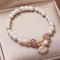 thumbnail image 3 of Fiudx Pulsera de Perlas, Amuleto de Perla de Agua Dulce Hipoalergénico, Pulsera de Aventurina de La Suerte, Accesorio de Perla con Diseño Apacible, Regalo de Moda para Mujer, Talla Ajustable, 3 of 3