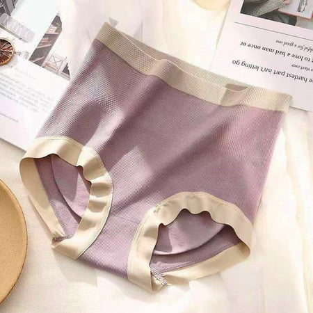 

High Waisted Color Matching Underwear Seamless for Women Stretch briefs Panties Crotch with graphene 3 Pack Soft Full Breathable Briefs