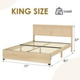 thumbnail image 2 of Platform Bed Frame with Rattan Headboard and 2 Storage Drawers, King, 2 of 9