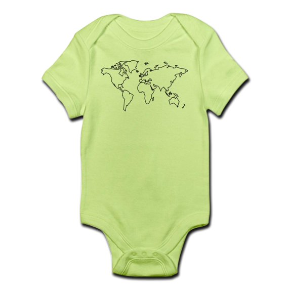 CafePress - World Map Infant Bodysuit - Baby Light Bodysuit