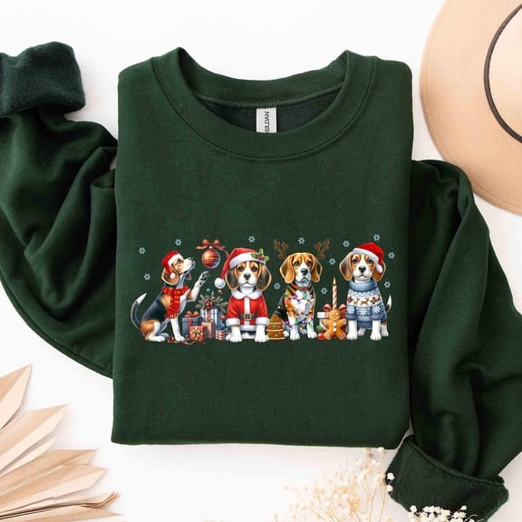 Beagle Winter Sweater, Beagle Shirt, Winter Shirt,Beagle Lover Shirt,Beagle Santa Dog Winter Shirt, Beagle Mom Shirt, Dog Mom Shirt 2 All Size S-5Xl