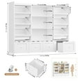 thumbnail image 6 of Hiphuta 55" Wide Toy Storage Organizer with 4 Removable Drawers, 4-Tier Kid Bookcase with 6 Bins, Toy Organizer with Bookcase for Kid Bedroom Playroom, White, 6 of 9