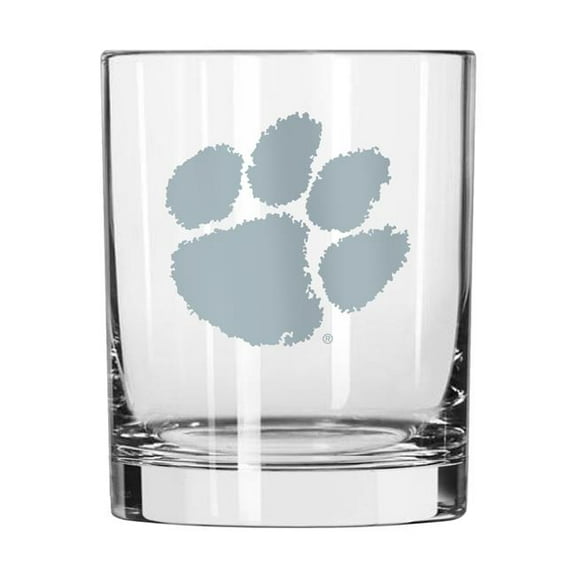 Logo Brands 123-G14R-9 Clemson 14 oz Etched Rocks Glass