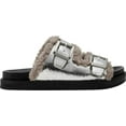 thumbnail image 2 of Women's Aerosoles Olivia Faux Fur Platform Slide Silver Combo Faux Leather/Faux Shearling 7 M, 2 of 5