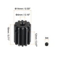 thumbnail image 2 of Unique Bargains 4mm Aperture 12T Mod 1 45# Steel Spur Diff Differential Motor Pinion Gear, 2 of 5