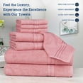 thumbnail image 7 of Casa Lino 8Pc Premium Bath Towel Set (2 Bath Towels, 4 Washcloths, 2 Hand Towels) - 100% Cotton, 400GSM & Ultra Absorbent (Soft Berry), 7 of 7