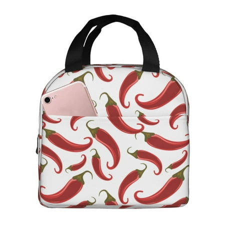 Insulated Lunch Bag for Women Men - Chili Pepper red Leakproof Cooler Lunch Box for Women Men  Lunch Tote Bags for Work School Picnic Travel