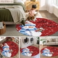 thumbnail image 6 of 4Ft Round Rug, Christmas Snowman Non-Skid Rubber Backing Large Area Rugs - Living Room Bedroom Home Office, Xmas Birds Winter Snowflake Red Indoor Floor Mat Carpets Washable Rug, 6 of 9