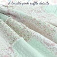 thumbnail image 6 of Cozy Line Pink Rosa Floral Real Patchwork 100% Cotton 2-Piece Reversible Quilt Bedding Set, Twin, 6 of 6