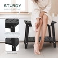 thumbnail image 3 of Bekvem Waterproof HDPE Shower Bench with Handle, Shelf and Adjustable Feet, Black, Large, 3 of 9