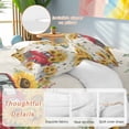 thumbnail image 2 of Cal King 4 Piece Bedding Set Country Sunflower Farm Truck Soft Breathable Duvet Cover and Pillowcase,Bee Floral Retro Linen Duvet Cover Set Washable Bed Sheets for Bedroom Dormitory Guest Room, 2 of 9