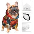 Bingfone Colorful Vintage Floral Pattern Dog Clothes Hoodie, Pet Winter
