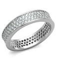thumbnail image 1 of Alamode 3W781-8 Women Rhodium Brass Ring with AAA Grade CZ in Clear - Size 8, 1 of 1