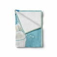 thumbnail image 2 of Vintage Blue Soft Flannel Fleece Blanket, Splashing Milk Jar Design with Calligraphic Scripts in Retro Frame, Cozy Plush for Indoor and Outdoor Use, 50" x 60", Baby Blue Cream White, by Ambesonne, 2 of 6