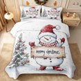 thumbnail image 2 of Erosebridal Cute Winter Snowman Quilt King 3 Pieces,Merry Christmas King Coverlet Set,Ivory,1 Bedspread and 2 Pillowcases, 2 of 7