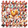 thumbnail image 2 of 50pcs Pilot Rooster Animal Cartoon Cool Stationery Stickers Decals Set for Water Bottle Laptop Phone Tablet Bicycle Toy, 2 of 8