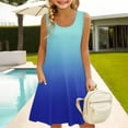 thumbnail image 2 of Coerni Tween Girls Ombre Sleeveless Dress Flowy A Line Sundress Fressy Casual Elegant Dresses for Kids Gradient Vest Dress, 2 of 7