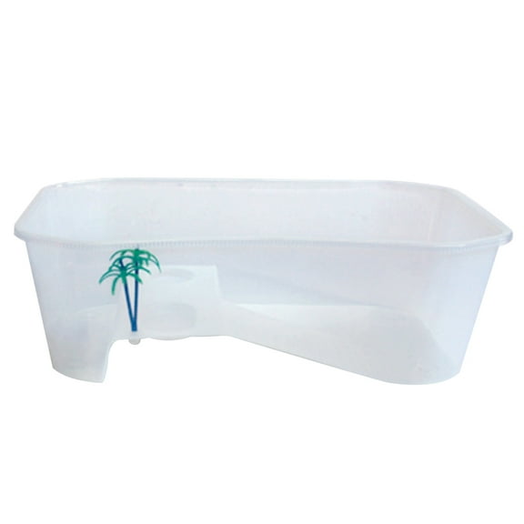 Acahhotxx Turtle tank, for Turtle Vivarium Box Aquarium for Breeding Box Habitat Tortoise Food Feeding Box with Basking Pl - White