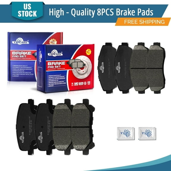 YXPCARS 8PCS Ceramic Brake Pads for Honda Odyssey 2011-2017, Front & Rear D1521 D1281
