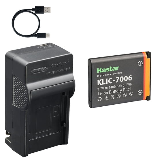 Kastar 1-Pack Battery and AC & USB-C Charger, Compatible with Kodak KLIC-7006 LB-012 for EasyShare M22 M23 M200 M522 M530 M550 M575 M580 M883 M5350 M5370 and PixPro FZ51 FZ53 FZ55 SL5