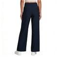 thumbnail image 5 of Dolkfu Regular Going Out Pants Blue Minimalist Straight-Leg High-Waist Joggers Pants Solid Elastic Waist Modern Outdoor Pants Navy,S, 5 of 5