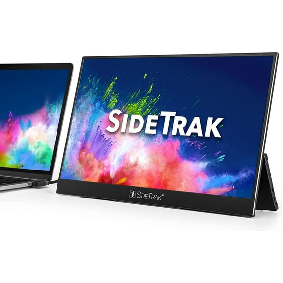 SideTrak Solo Pro Portable Monitor Freestanding 15.8" FHD 1080P LED Anti-Glare IPS Screen with Kickstand | Mac, PC, & Chrome Compatible | USB-C or Mini HDMI Powered | Built-in Speakers & HDR Mode