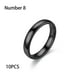 thumbnail image 2 of Sonducket 10 piezas hombres mujeres anillo de acero inoxidable cerrado parejas anillos mano decoración amantes joyería Simple para Ropa, zapatos y accesorios Miscelánea Negro talla 8, 2 of 6