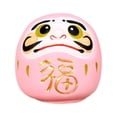 thumbnail image 2 of Muñeca Daruma, figura decorativa artesanal, escultura de colección para gabinete Rosado, 2 of 8