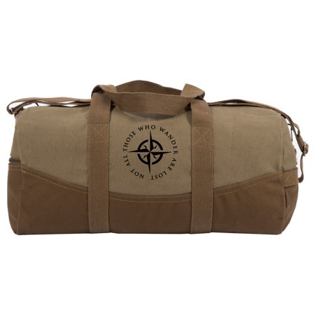 LOTR Not All Who Wander Are Lost Two Tone Brown 19in Canvas Sports Duffel