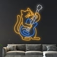 thumbnail image 4 of Handmadetneonsign Cat Playing Guitar Neon Sign, Cat Guitarist Led Sign, Cat Guitar Player Led Light, 4 of 5