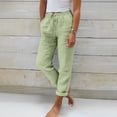 thumbnail image 2 of Linen Pants Women Summer Beach Vacation High Waist Wide Leg Comfy Flowy Trousers with Pockets, 2 of 6