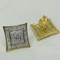 thumbnail image 4 of 0.20CT Men's Kite Shape Square Stud Earrings, Brilliant Cut CZ Simulated Diamond Studs, 14K Yellow Gold Plated Silver Earrings, 4 of 4