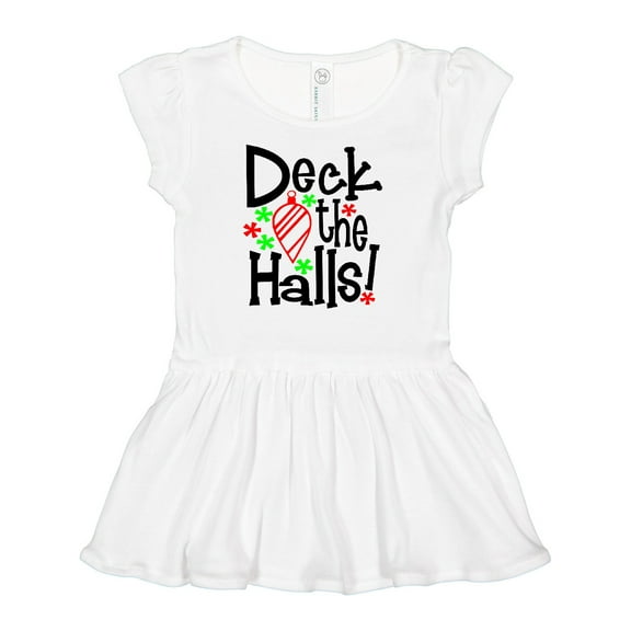 Inktastic Deck the Halls Christmas Ornament Girls Baby Dress